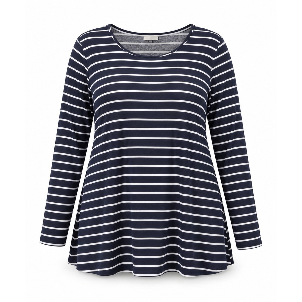 J.Crew Mercantile XL Navy Blue White Striped French Terry Sweatshirt Top
